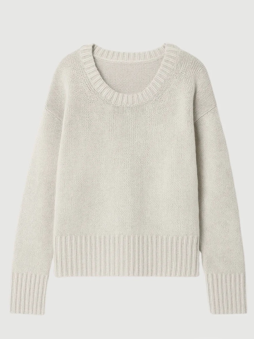 Modern Citizen Archie Deep U Scoop Neck Cotton Sweater Nimbus Light Gray Sze Med - Picture 4 of 16